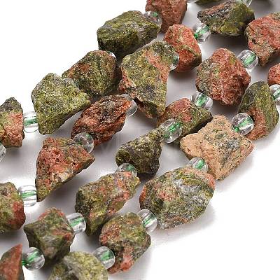 Natural Unakite Beads Strands GG-CBA0B77-A16-02-1