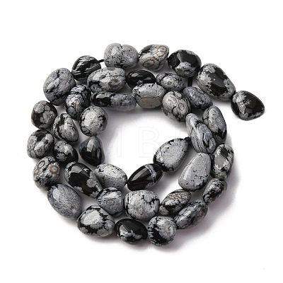 Natural Snowflake Obsidian Beads Strands G-K395-A04-02-1