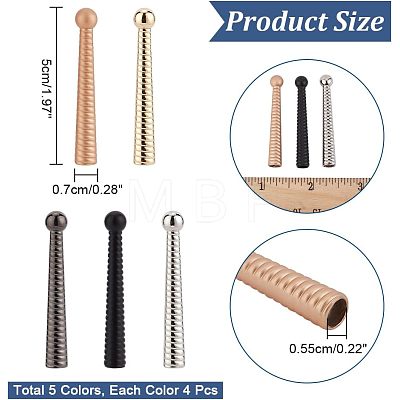  6Pcs 6 Styles Iron Bolo Tie Slide Clasp IFIN-NB0001-49-1