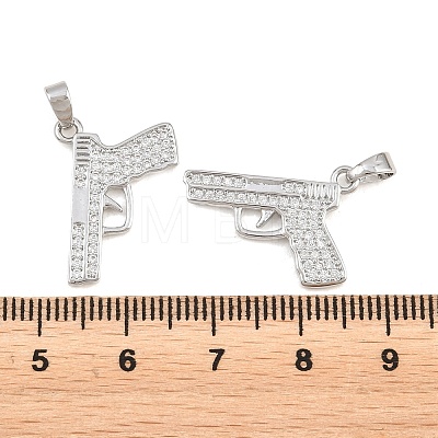 Brass Clear Cubic Zirconia Pendants KK-E800-12P-1