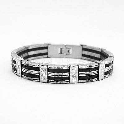 304 Stainless Steel Punk Rock Chain Bracelets for Men WG87BE9-01-1