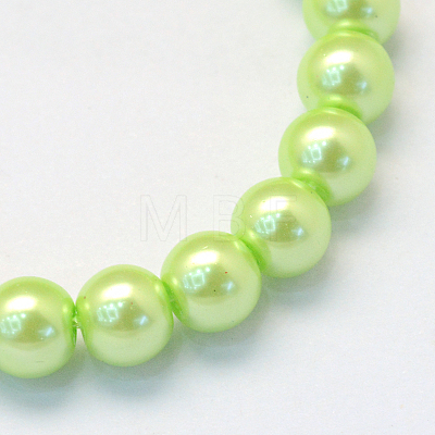 Baking Painted Pearlized Glass Pearl Round Bead Strands HY-Q003-6mm-07-1