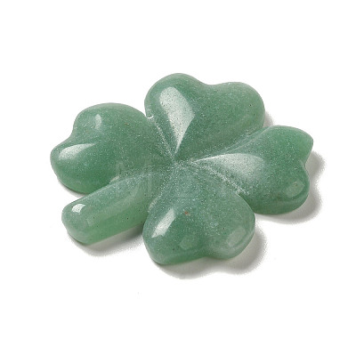 Natural Green Aventurine Carved Clover Figurines Statues for Home Office Tabletop Feng Shui Ornament DJEW-G044-01B-1