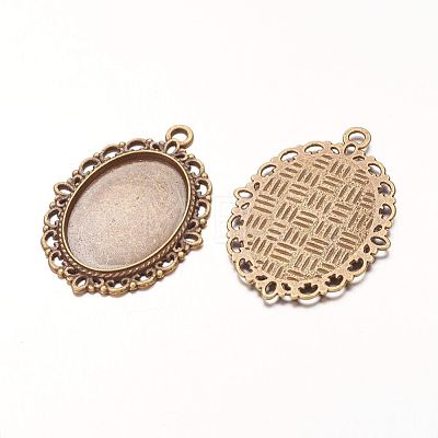 Zinc Alloy Pendant Settings for Cabochon & Rhinestone PALLOY-A15257-AB-FF-1