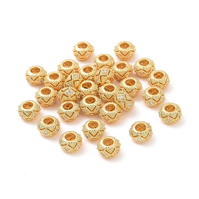 Brass Rhinestones Beads KK-A179-01G-1
