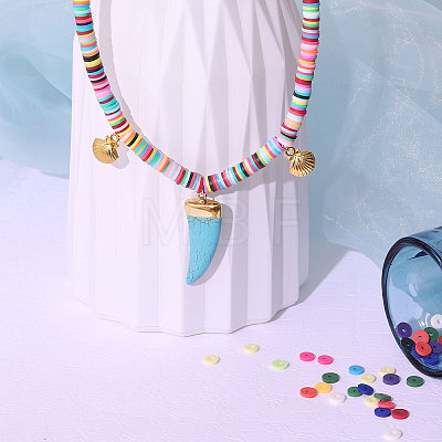 Flat Round Handmade Polymer Clay Beads LS-CLAY-R067-8.0mm-36-1