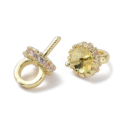 Brass with Cubic Zirconia Peg Bails LS-KK-B087-13A-G-1