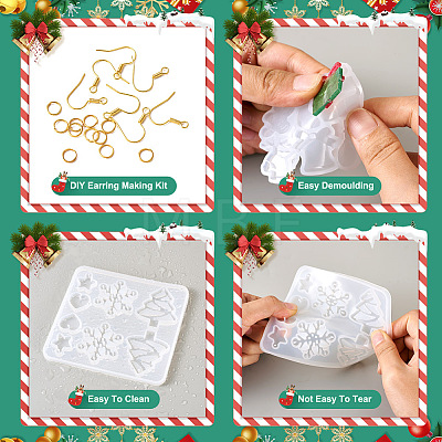 2Pcs 2 Style Christmas Snowman & Bell & Tree & Star Pendant Silicone Molds DIY-TA0005-91-1