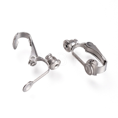 Tarnish Resistant 304 Stainless Steel Clip-on Earring Converters Findings X-STAS-O110-20P-1