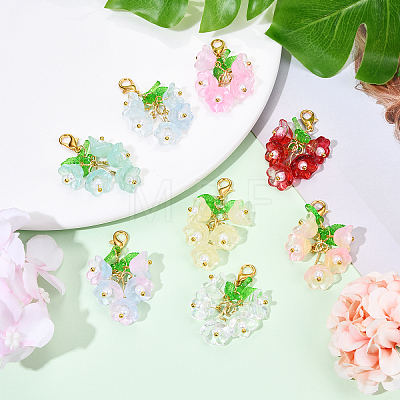 Glass & Acrylic Pendant Decorations HJEW-YW00052-01-1