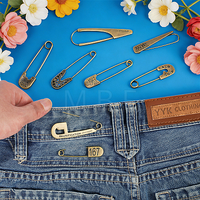 10Pcs 10 Styles Alloy Large Safety Pins JEWB-GA0001-55-1
