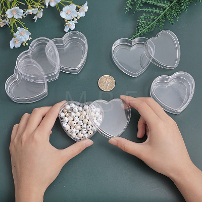 Heart Acrylic Storage Gift Boxes CON-WH0095-47-1