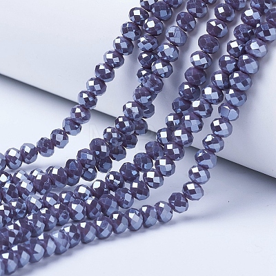 Electroplate Glass Beads Strands EGLA-A034-P6mm-A12-1