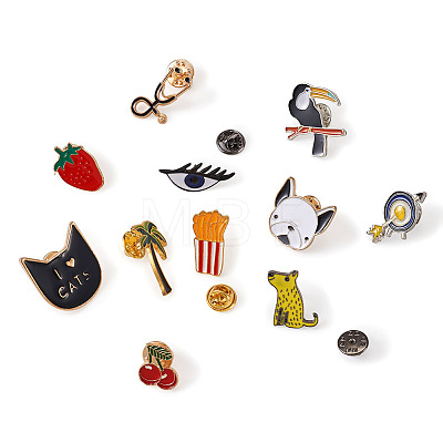 Kissitty Alloy Enamel Brooches JEWB-KS0001-01-1