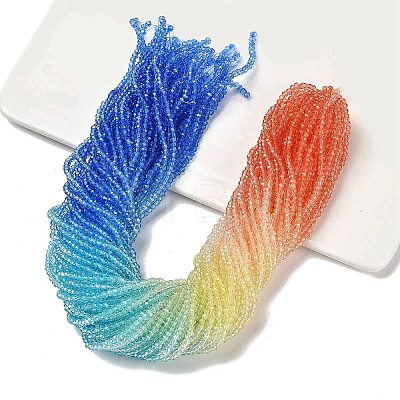 Transparent Painted Glass Beads Strands LS-DGLA-A034-T1mm-A13-1