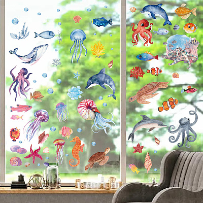 8 Sheets 8 Styles PVC Waterproof Wall Stickers DIY-WH0345-219-1