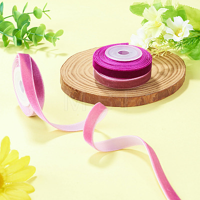 3Rolls 3 Colors Single Face Velvet Ribbon for Clothes Accessories OCOR-TA0004-09A-1