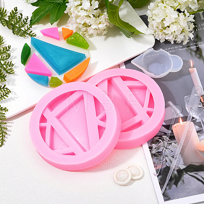 Olycraft DIY Round Mobile Phone Stand Silicone Molds Kits DIY-OC0003-44-1