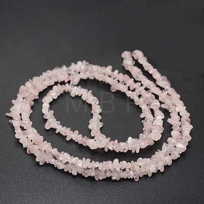 Chips Natural Rose Quartz Beads Strands X-G-N0164-39-1