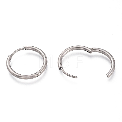 304 Stainless Steel Needle with 201 Stainless Steel Ring Huggie Hoop Earrings EJEW-L256-02A-P-1