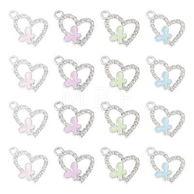 16Pcs 4 Colors Alloy Rhinestone Pendants RB-TA0001-39-1