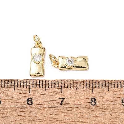 Brass Micro Pave Cubic Zirconia Pendants KK-D019-10G-1