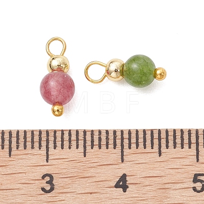 Dyed Natural Green Jade Imitation Tourmaline Charms PALLOY-JF05596-1
