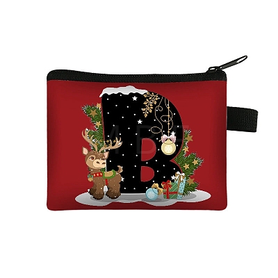 Christmat Letter Printed Polyester Wallets with Zipper PW-WGB27ED-02-1