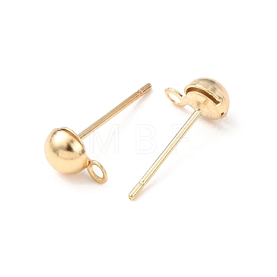 Brass Stud Earring Findings KK-G604-01G-02-1