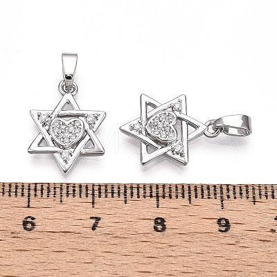 Brass Micro Pave Cubic Zirconia Pendants KK-T070-60P-1