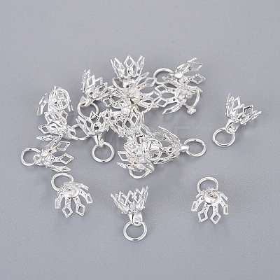 Flower Rack Plating Brass Filigree Bead Cap Bails LS-KK-L102-27S-1