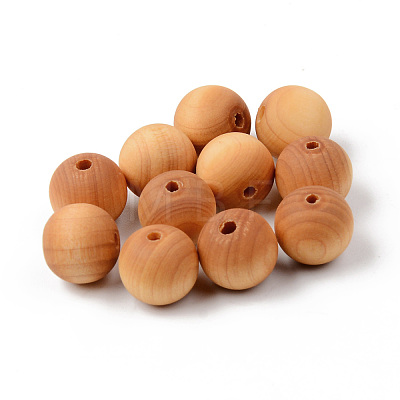 Natural Wood Beads WOOD-R268-10mm-1