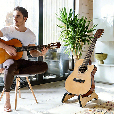 Bamboo Folding Guitar Holders AJEW-WH0481-415-1