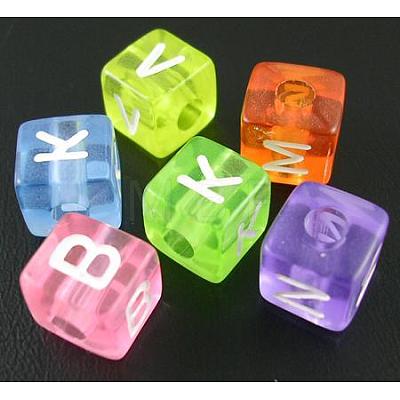 Mixed Acrylic Letters Beads X-PL41C9308-1