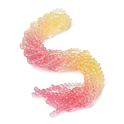 Transparent Painted Glass Beads Strands LS-DGLA-A034-T6mm-A09-1