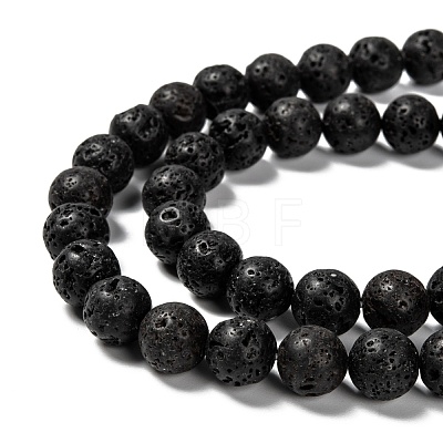 Natural Lava Rock Round Bead Strands G-M169-10mm-03-1