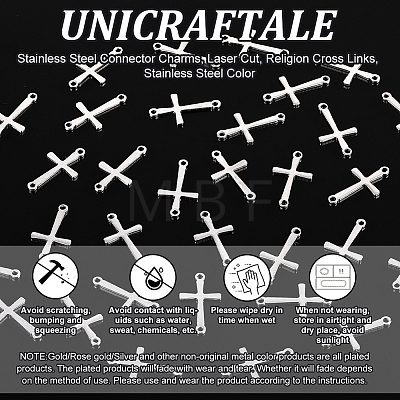Unicraftale 100Pcs 201 Stainless Steel Connector Charms STAS-UN0048-56-1