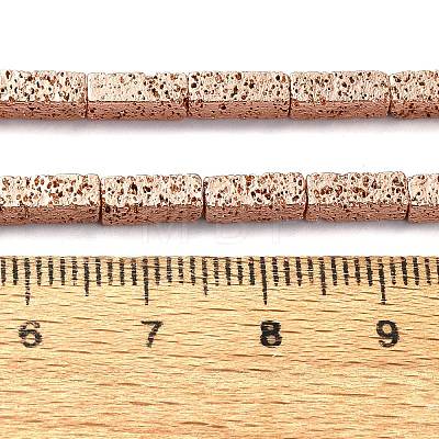 Electroplated Natural Lava Rock Beads Strands G-I360-K04-03-1