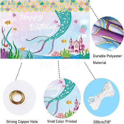 Polyester Hanging Banners Children Birthday AJEW-WH0190-032-1