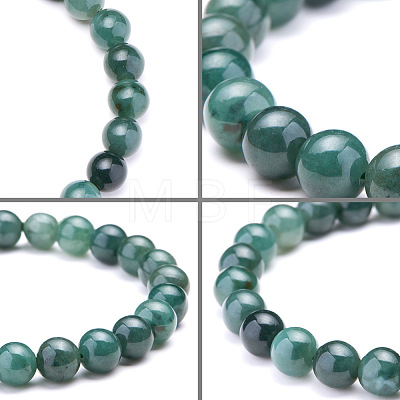 SUNNYCLUE Natural Jadeite Round Beads Stretch Bracelets BJEW-PH0001-8mm-10-1