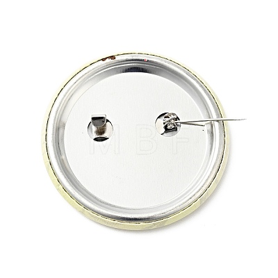 Flat Round Tinplate Safety Brooch Pin JEWB-J005-14A-P-1