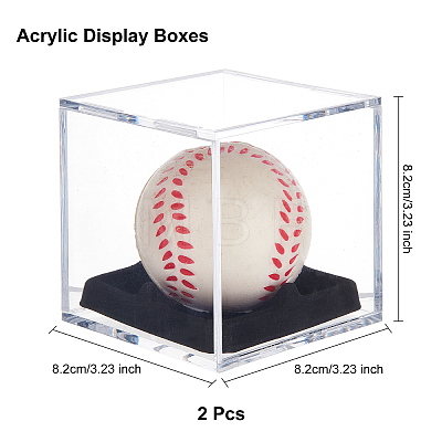 Acrylic Display Boxes with Black Bottom ODIS-WH0027-023-1