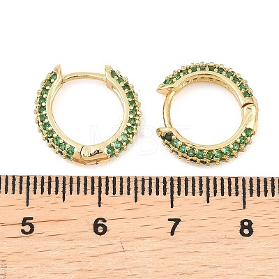 Brass Cubic Zirconia Hoop Earrings EJEW-A156-05G-02-1