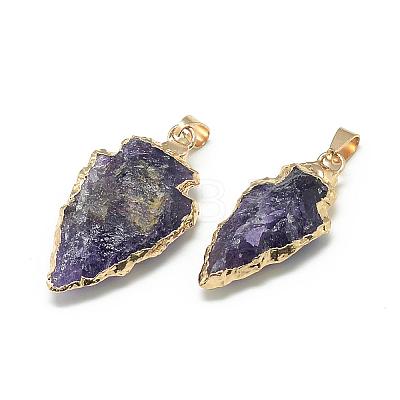 Natural Amethyst Pendants G-Q490-A06-1