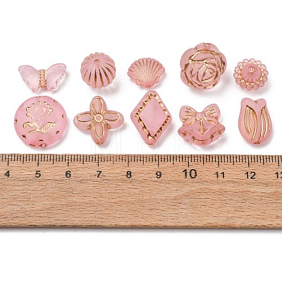 Frosted Transparent Acrylic Beads OACR-Z041-04-1