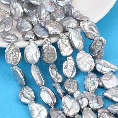 Dyed Natural Baroque Keshi Pearl Beads Strands PA-CBAFEE8-13-1