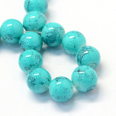 Baking Painted Glass Round Bead Strands DGLA-Q019-8mm-56-1
