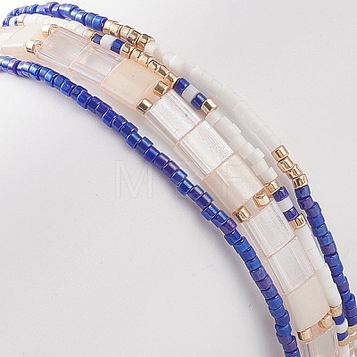 4Pcs 4 Style Glass Seed Beaded Stretch Bracelets Set BJEW-JB08890-1