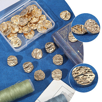 30Pcs 1-Hole Alloy Shank Buttons FIND-CA0011-66B-1