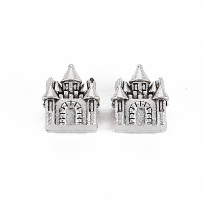 Tibetan Style Alloy European Beads Rhinestone Settings TIBEB-N007-032-1